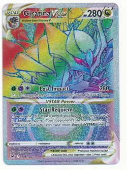 2022 POKEMON SWORD & SHIELD LOST ORIGIN RAINBOW RARE GIRATINA VSTAR #201 MINT - Image 1