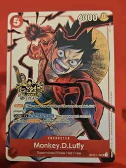 One Piece TCG Monkey D. Luffy 3rd Anniversary Promo Alt Art ST01-012 - Image 1