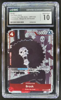 2022 ONE PIECE BROOK 25TH MANGA ALT ART OP01-022 CGC 10 A PT - Image 1