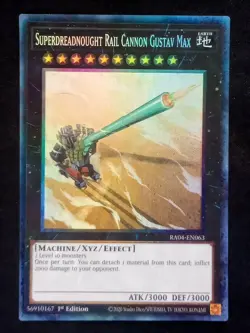 YuGiOh! Superdreadnought Rail Cannon Gustav Max RA04-EN063 Collector's Rare - NM - Image 1