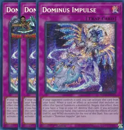 Yugioh! 3x Dominus Impulse MP25-EN116 Prismatic Secret Rare 1st Ed NM - Image 1