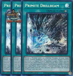 Yugioh! 3x Primite Drillbeam MP25-EN115 Prismatic Secret Rare 1st Ed NM - Image 1