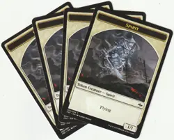 ✪ 4 MAGIC The Gathering SPIRIT White Creature Token MTG TOKEN PLAYSET TOP - Image 1