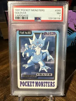 1997 Pokemon Carddass Pocket Monsters File #055 Golduck PSA 7 - Image 1