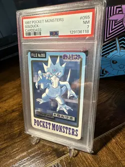 1997 Pokemon Carddass Pocket Monsters File #055 Golduck PSA 7 - Image 2
