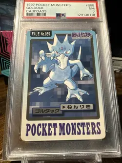 1997 Pokemon Carddass Pocket Monsters File #055 Golduck PSA 7 - Image 4