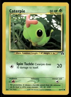Caterpie 53/75 Common Neo Discovery Pokemon Unlimited LP - Image 1