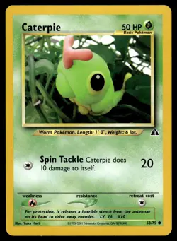Caterpie 53/75 Common Neo Discovery Pokemon Unlimited LP - Image 1