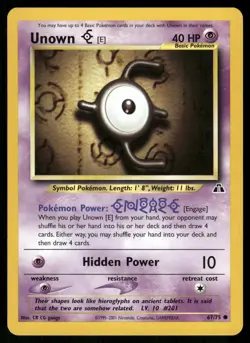 Unown [E] 67/75 Common Neo Discovery Pokemon Unlimited LP - Image 1