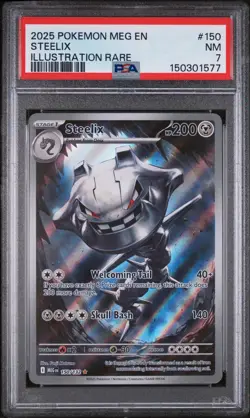 Pokemon TCG Mega Evolution Steelix Holo Card 150/132 Secret Rare PSA 7 - Image 1