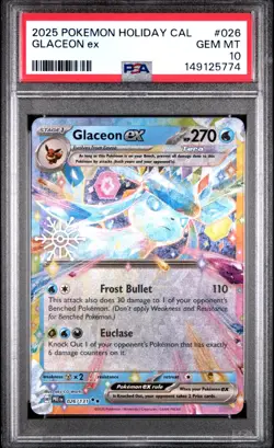 Pokemon TCG Glaceon #26 Holiday Calendar Snowflake Stamped PSA 10 - Image 1