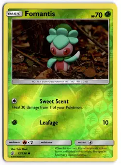 Pokemon TCG Fomantis 15/236 SM - Unified Minds Common Reverse Holo - Image 1