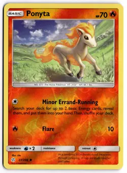 Pokemon TCG Ponyta 23/236 SM - Cosmic Eclipse Common Reverse Holo - Image 1