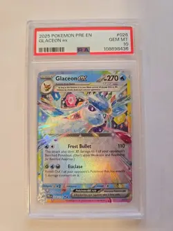 Pokemon TCG Prismatic Evolutions 026/131 Glaceon ex PSA 10 MINT - Image 1