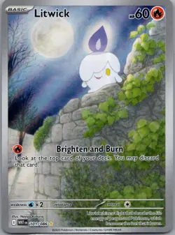 Litwick 101/086 SV: White Flare Pokemon TCG Illustration Rare NM - Image 1