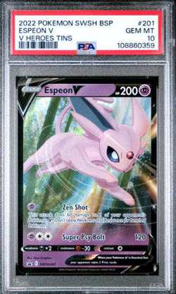 2022 POKEMON SWSH BLACK STAR PROMO ESPEON V #201 ESPEON V PSA 10 - Image 1