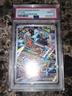 PSA 10 Rotom Illustration Rare 197 DRI EN Pokemon 197/182 Destined Rivals IR - Image 1