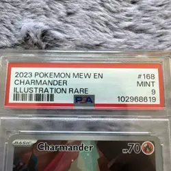2023 POKEMON MEW EN-151 ILLUSTRATION RARE #168 CHARMANDER PSA 9 - Image 3