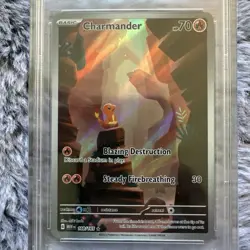 2023 POKEMON MEW EN-151 ILLUSTRATION RARE #168 CHARMANDER PSA 9 - Image 4
