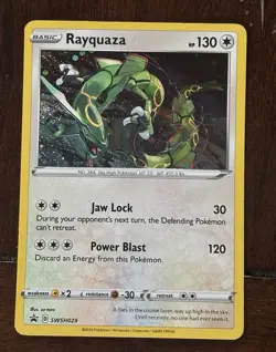 🔥Pokemon Rayquaza SWSH029 Sword & Shield Promo COSMOS Holo Basic 130 HP - Image 1