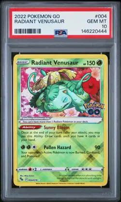 2022 POKEMON GO #004 RADIANT VENUSAUR PSA 10 - Image 1