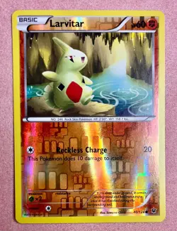 Larvitar | 40/124 | Fates Collide | 2016 Pokemon Common | Reverse Holo | LP - Image 1