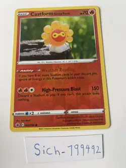 022/198 Castform Sunny Form | Common Reverse Holo | Pokemon Card Chilling Reign - Image 1