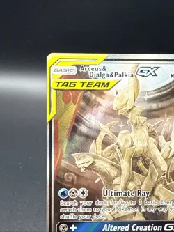Pokemon TCG Arceus & Dialga & Palkia GX 221/236 Cosmic Eclipse Holo - Image 4
