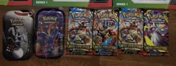 Pokemon First Partner Illustration Collection (6X) 4 Mega Evolution 2 Tins LOT - Image 2
