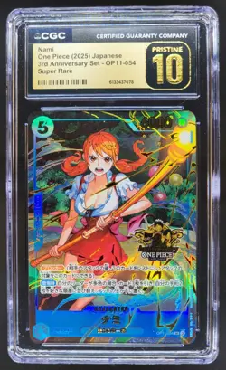 2025 ONE PIECE JP NAMI SUPER RARE 3RD ANNIV OP11-054 CGC 10 PRISTINE A PT - Image 1
