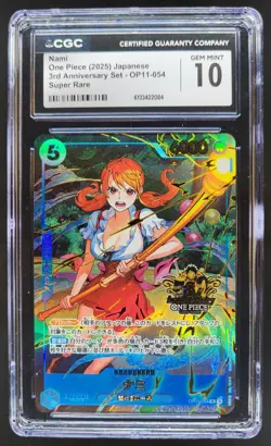 2025 ONE PIECE JP NAMI SUPER RARE 3RD ANNIV OP11-054 CGC 10 A PT - Image 1