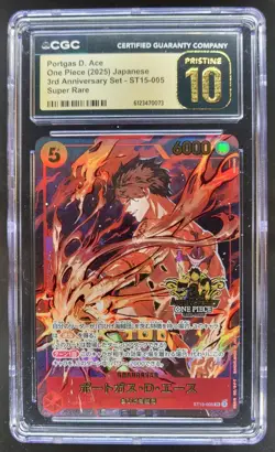 2025 ONE PIECE JP PORTGAS D. ACE SUPER RARE ST15-005 CGC 10 PRISTINE A PT - Image 1