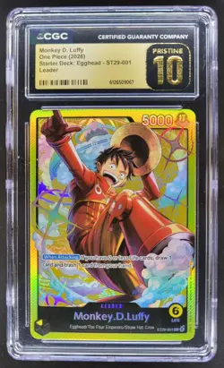 2026 ONE PIECE MONKEY D. LUFFY EGGHEAD LEADER ST29-001 CGC 10 PRISTINE A PT - Image 1