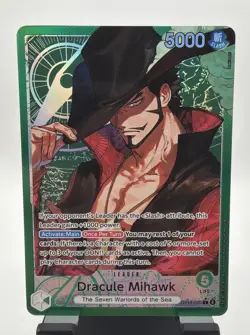 Dracule Mihawk OP14-020 Leader The Azure Sea's Seven One Piece Near Mint - Image 1