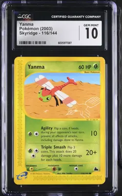 YANMA E-Card Skyridge #116 CGC 10 Pokemon [Nostalgium] - Image 1