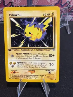 Pokemon Pikachu Card 70/111 First Edition WOTC Vintage Neo Genesis - Image 1