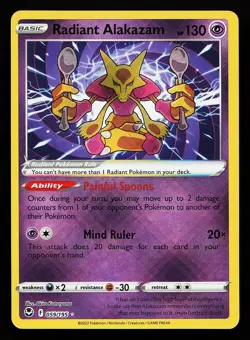 Radiant Alakazam 059/195 Holo Silver Tempest Pokemon Card - Image 1