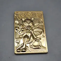 Pokemon 23K Gold Plated Mewtwo Trading Card 1999 Burger King Limited Edition - Image 1