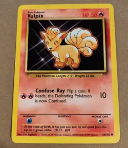 Vulpix 68/102 Base Set Unlimited Original Vintage Basic Fire Pokemon Card TCG - Image 1