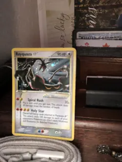 2005 Pokemon Rayquaza Gold Star EX Deoxys Ultra Rare Holo Card #107 - Image 1