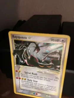 2005 Pokemon Rayquaza Gold Star EX Deoxys Ultra Rare Holo Card #107 - Image 4