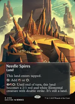 x1 Needle Spires (0165) - Galaxy Foil - Borderless R MTG Edge of Eternities: Ste - Image 1