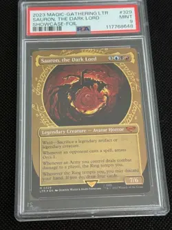 PSA 9 Sauron, the Dark Lord *SHOWCASE FOIL* The Lord of the Rings 0329 MTG - Image 1