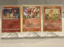 Charizard - Charmeleon - Charmander (Base Set) - 3 Pokemon Card Lot - Image 1