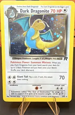 Nintendo Dark Dragonite 5/82 Team Rocket Holo Rare 70 HP Pokemon TCG 2000 - Image 1