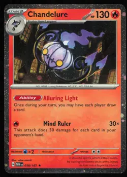 2023 SCARLET & VIOLET SERIES - OBSIDIAN FLAMES CHANDELURE PROMO COSMOS #38 - Image 1