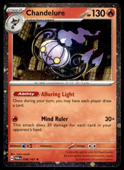 Chandelure 038/167 Rare Twilight Masquerade Cosmos Pokemon Holo Near Mint - Image 1