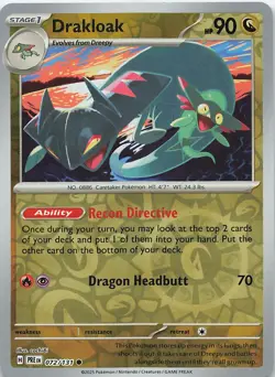 Drakloak 072/131 Common SV: Prismatic Evolutions Pokemon Reverse Holo Near Mint - Image 1