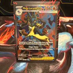 Pokemon TCG Holo Ultra Rare Full Art Mega Lucario EX 160/132 - Image 1