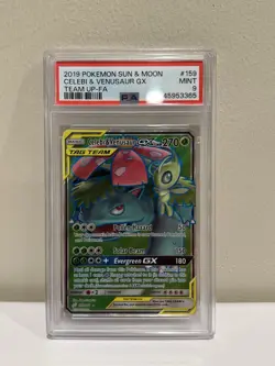 Pokemon TCG Celebi & Venusaur GX Holo Ultra Rare Team Up 159/181 - Image 1